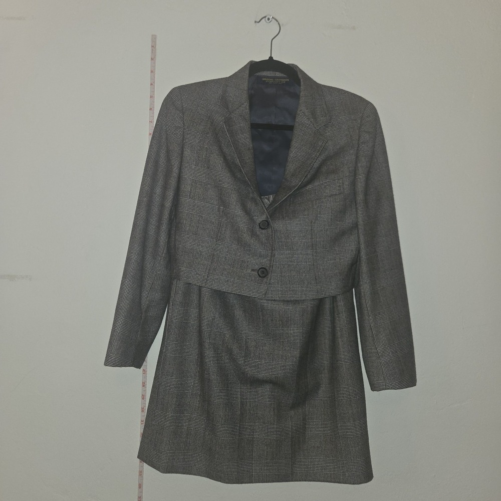 Brooks Brothers Womens Crop Blazer Set Plaid Career Wear Business Casual